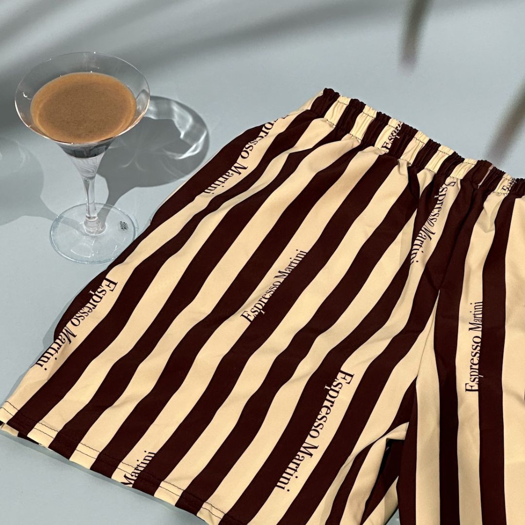 The Espresso Martini Striped swim trunks - 2XS - Cocktailored