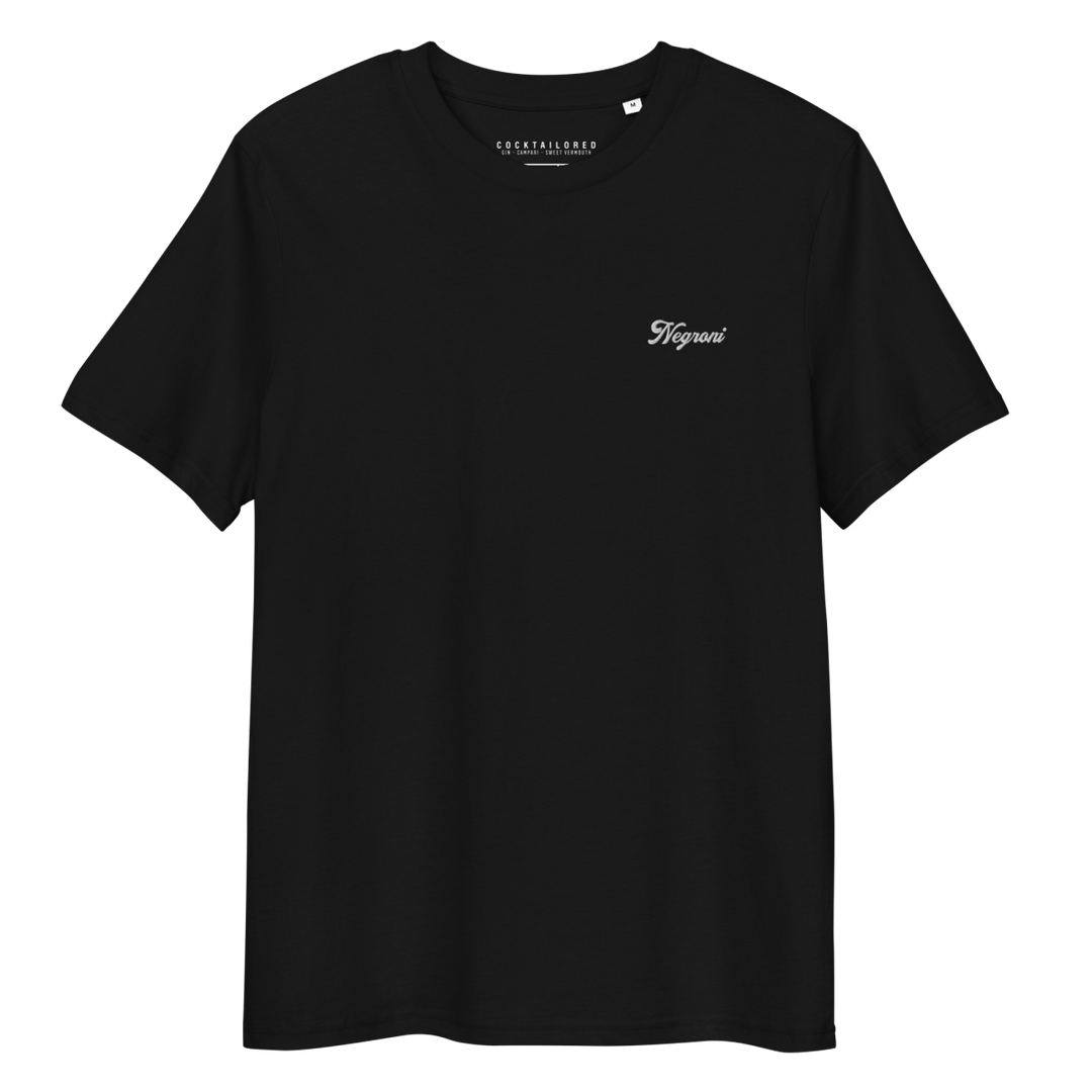 The Negroni Script Organic T-shirt - Black - Cocktailored