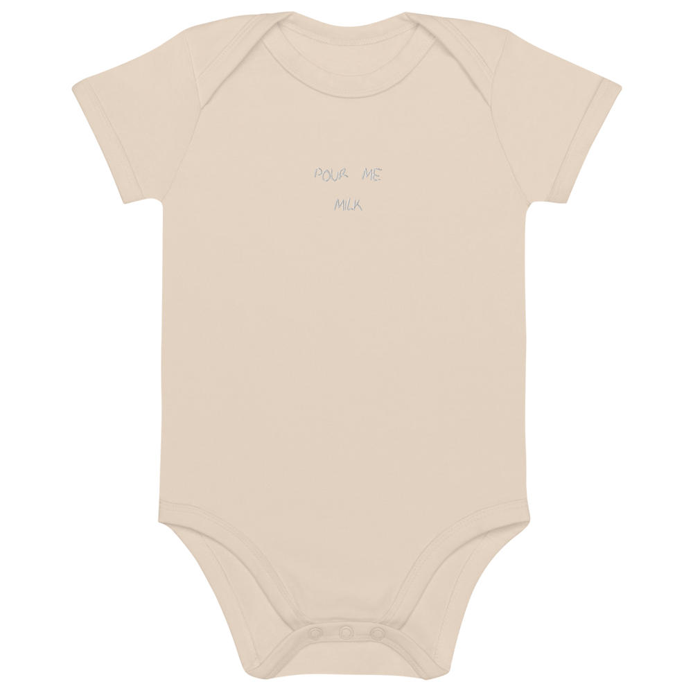 The Pour Me Milk Organic cotton baby bodysuit - Organic Natural - Cocktailored