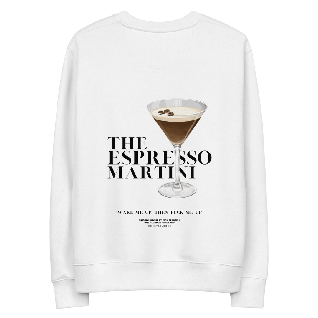 Espresso Martini "Wake Me Up" eco sweatshirt - White - Cocktailored