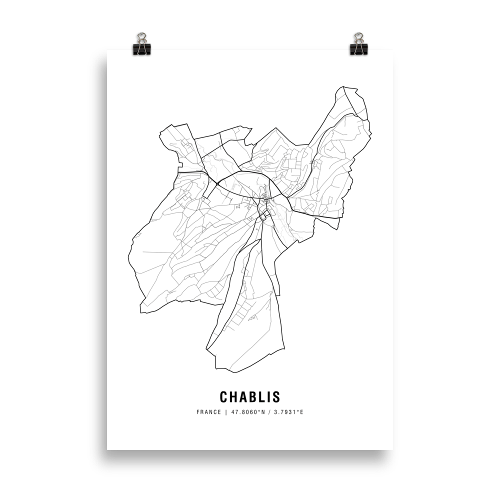 The Chablis Wine Map Poster