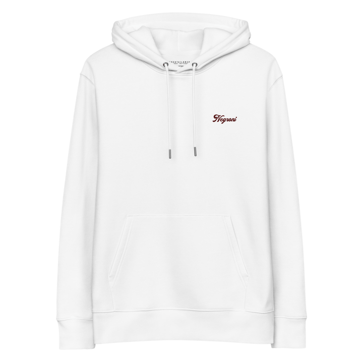 The Negroni Script Eco Hoodie - White - Cocktailored