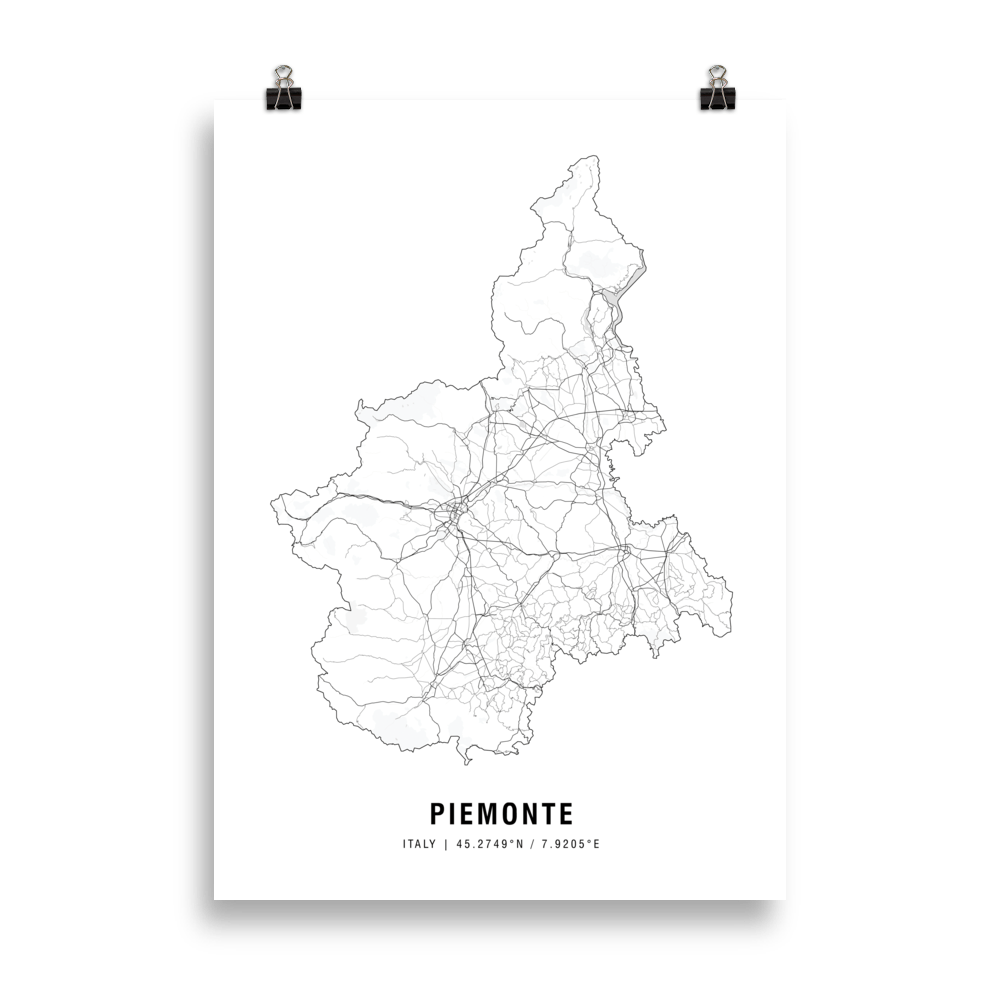 Poster de la carte des vins du Piémont